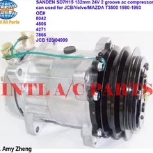 8042 4506 4271 7866 JCB 123/04999 7H15 7S15 709 SD709 SD7H15 авто компрессор кондиционера для экскаватора JCB/Volvo/MAZDA T3500 132mm 24 V 2pk