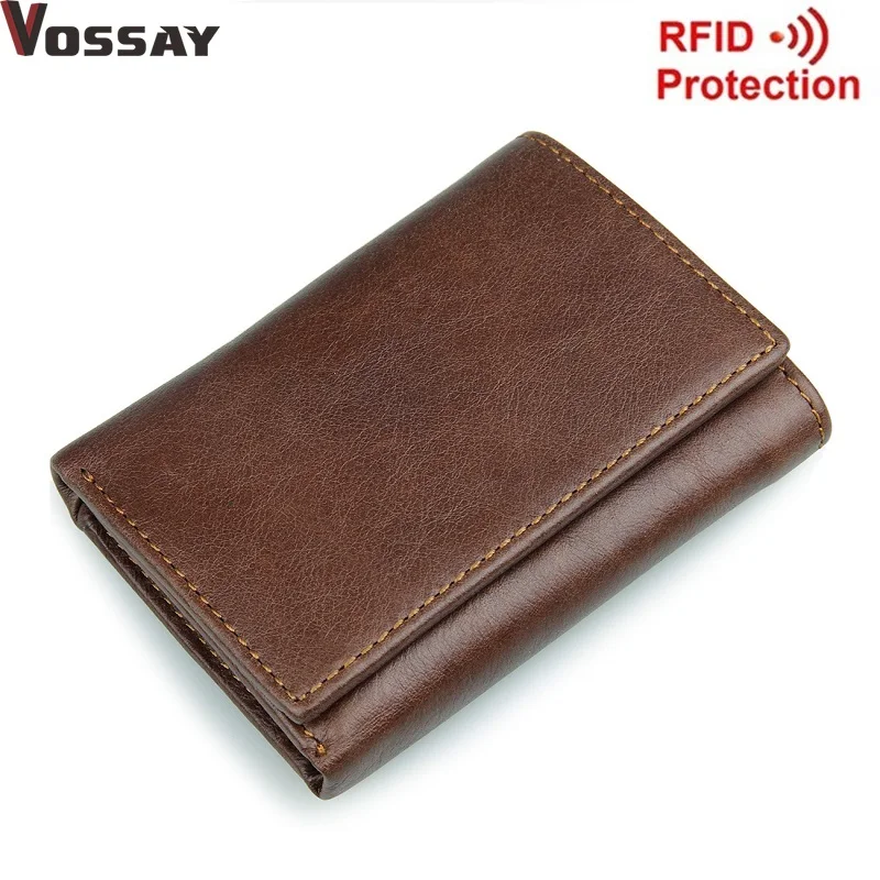 

Men Retro Wallet RFID Shielding Wallet Anti Scan Genuine Leather Purse Male Cuzdan with Large Capacity Card Holder Perse Vallet