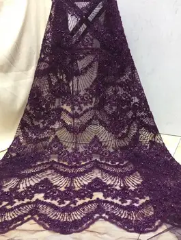 

super quality french net fabric French tulle embroidery lace fabric JIANXI.C-122506 with beads
