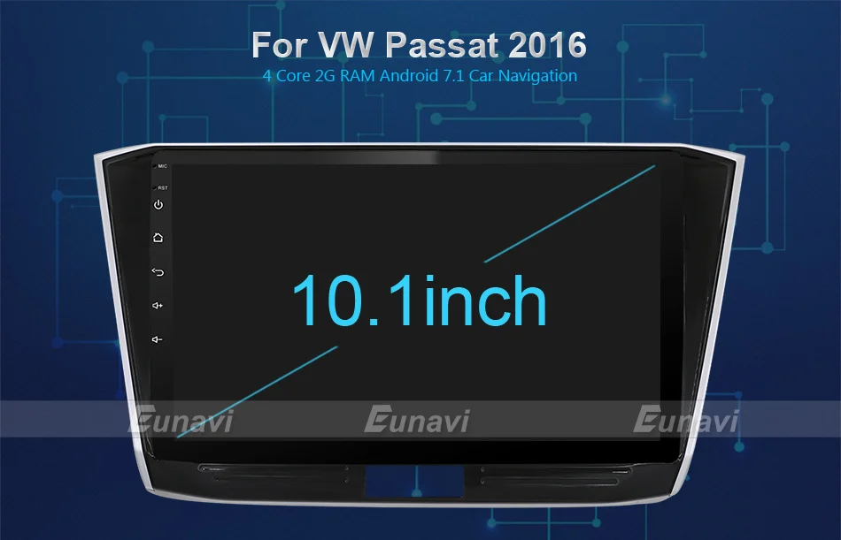 Clearance Eunavi Quad Core 2G RAM 32G ROM Android 7.1 2 din Car Radio GPS Navi For VW Skoda Magotan POLO PASSAT Golf 7 Jetta Super Octavia 11
