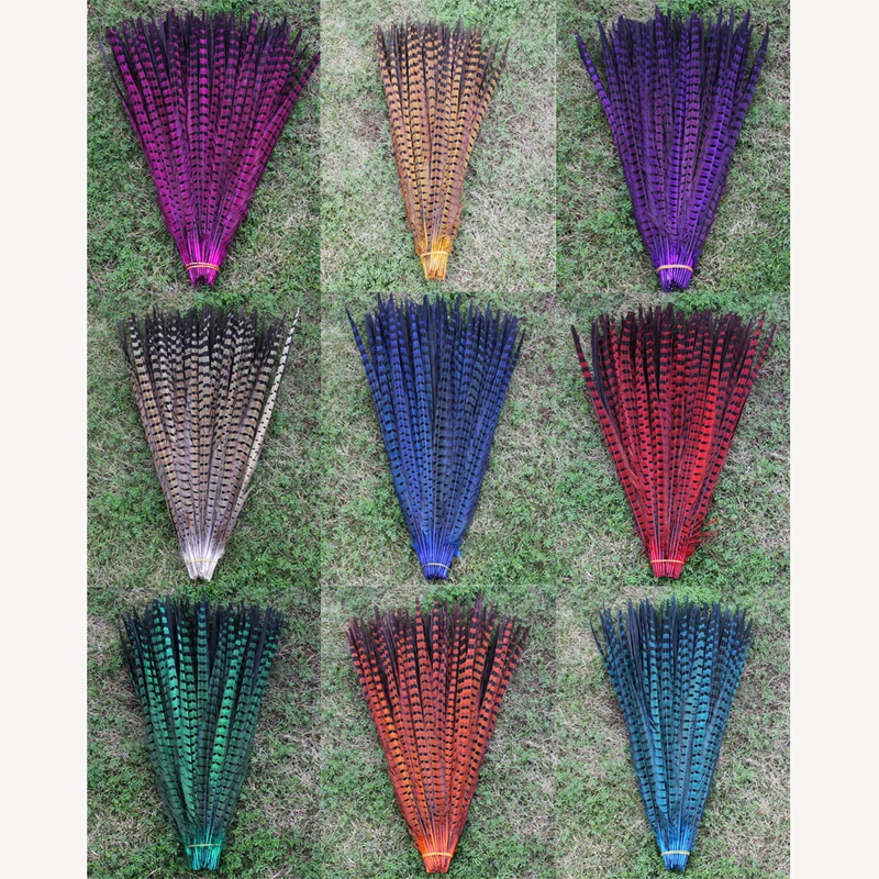 

DIY handwork accessories multicoloured pheasant feather 48-55cm 19-22 inch 50 root sell