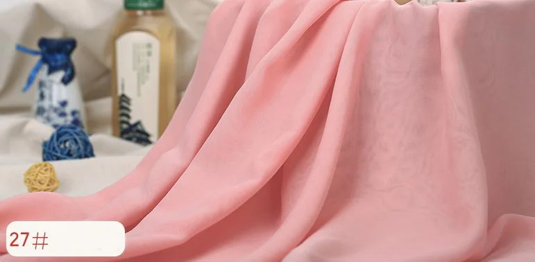 100D полиэстер шифон Ткань натуральная ткань однотонная окрашенная 150 см ширина мягкая дешевая цена для платья Косплей подкладка - Цвет: LOTUS PINK
