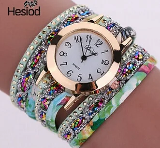 Модные Синтетические кожаные часы с кристаллами женские часы с браслетом римские цифры Relojes - Цвет: green
