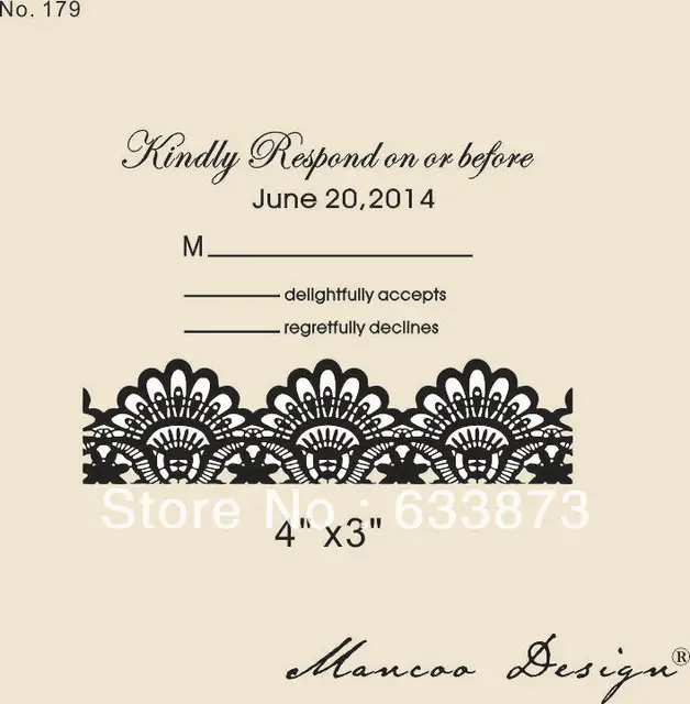 Custom Rubber Stamp 4 X3 Wedding Invitation Lace Diy Custom Rubber Stamp 4 X3 Wedding Invitation Lace