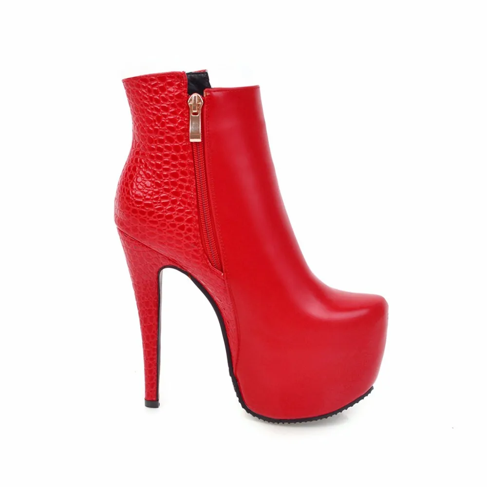 Fur black Negro Fur blanco Botines Mujeres Zapatos Invierno 2018 Del Fur Alto Plataforma Nuevo Botas red Bar Cremallera Lateral white Add En Talón La Wetkiss Encantador Diseñador rojo fS1qxnUHH