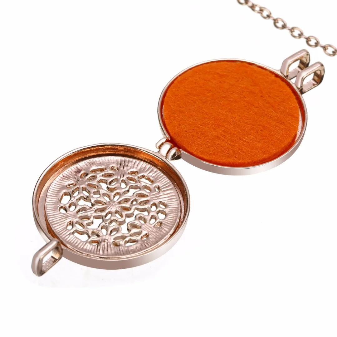Shellhard Leaf Flower Hollow Chain Necklace Charms Aromatherapy Essential Oil Diffuser Locket Necklace Women Fashion Jewellery