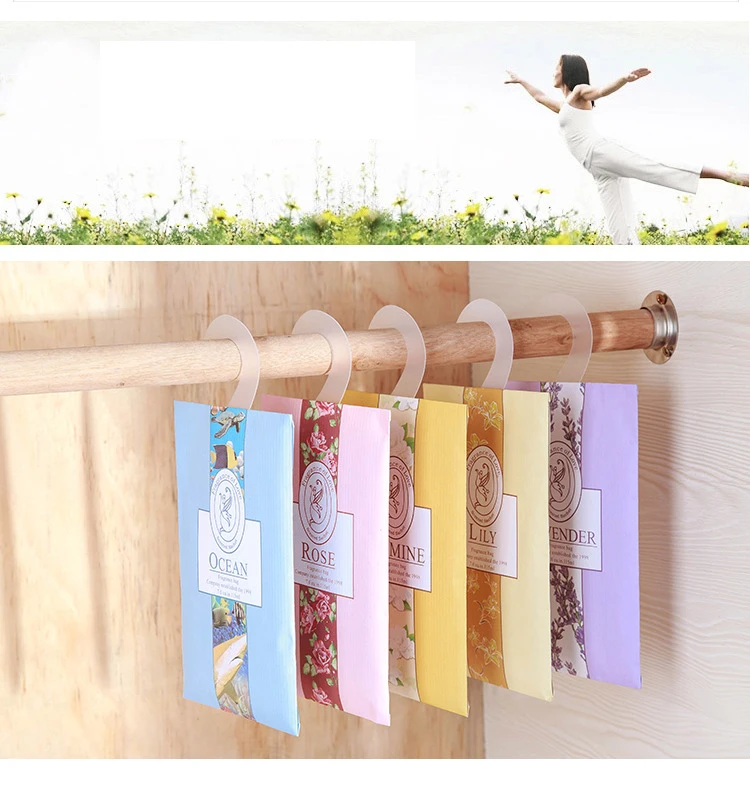 Aromatherapy Natural Smell Incense Wardrobe Sachet Air Fresh Scent Bag Perfume Lavender Rose Jasmine Lily Flower lavender Lemon  (9)