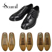 

12pcs/set Fashion Men Women No-Tie Shoelaces Elastic Silicone Lazy Sport Leather Boots Shoe Lace Black Brown White