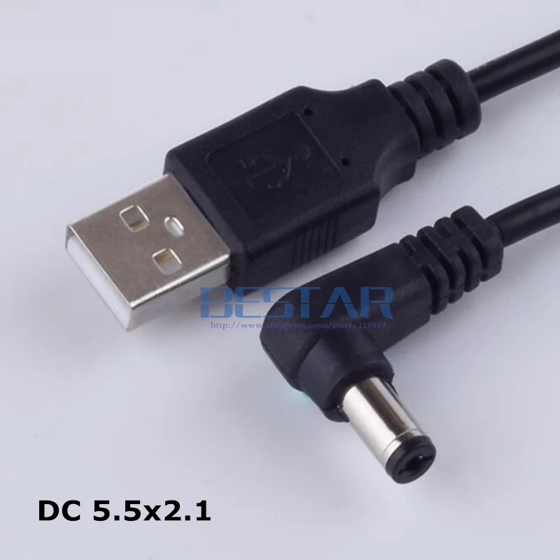 Черный разъем питания постоянного тока USB-преобразователь в 5 5*2 1 мм/DC 5521