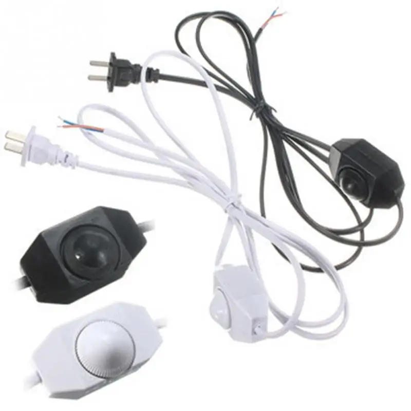 

New Arrival 1.8M White Black AWG Switch Dimming Cable Light Modulator Lamp Line Dimmer 110-220V For Adjustable brightness