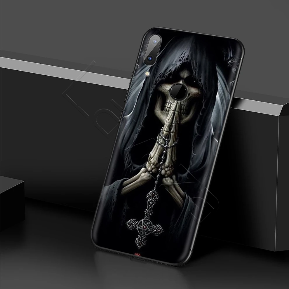 Чехол Lavaza с черепом и надписью Death Grim для Xiaomi 9T Pro CC9 A3 Redmi K20 7A Huawei Honor 20 9X P20 Lite Nova 5i
