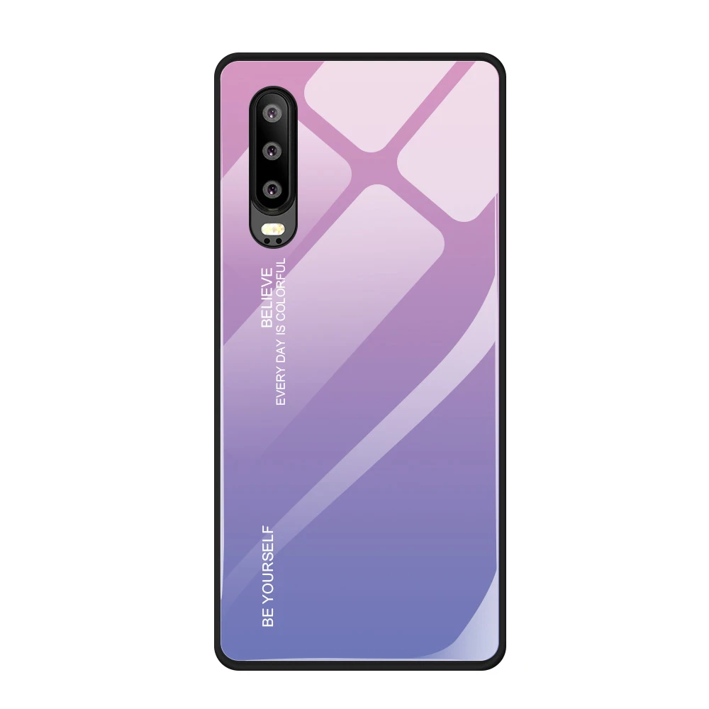 Чехол из закаленного стекла RAXFLY с градиентом для huawei P20 P30 Lite Pro, чехол для телефона s, чехол для huawei mate 20 Lite Pro Honor 20 Pro - Цвет: 01