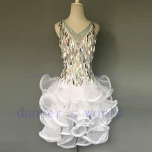 Стиль Костюмы для латинских танцев сексуальные камни блестки латинские танцевальные платья для женщин конкурс латиноамериканских танцев платья A38 S-4XL