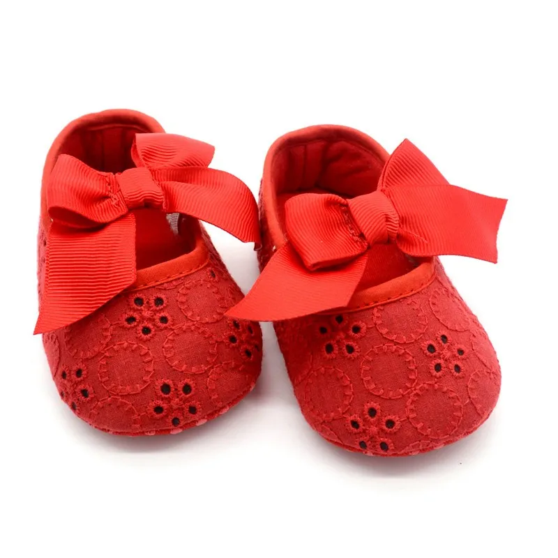 Обувь с мягкой подошвой для маленьких мальчиков и девочек; вязаная детская обувь с бантиком