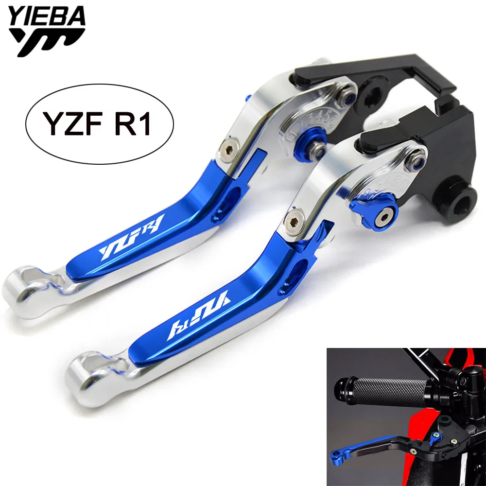 Adjustable Foldable Motorbike Brakes Clutch Levers LOGO For Yamaha YZF R1 YZF-R1 YZF R 1 1999 -2001 2002-03 2004-2008 2015-2016