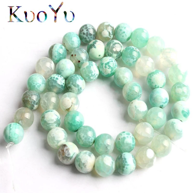 

Natural Stone Mint Gree Fire Agates Onyx Round Loose Beads For Jewelry Making 15'' Strand 6/8/10mm DIY Bracelets Necklaces