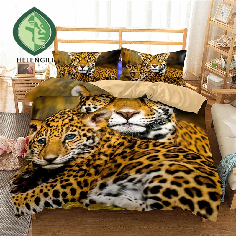 3d Bedding Set Leopard Print Duvet Cover Set Twin Queen King