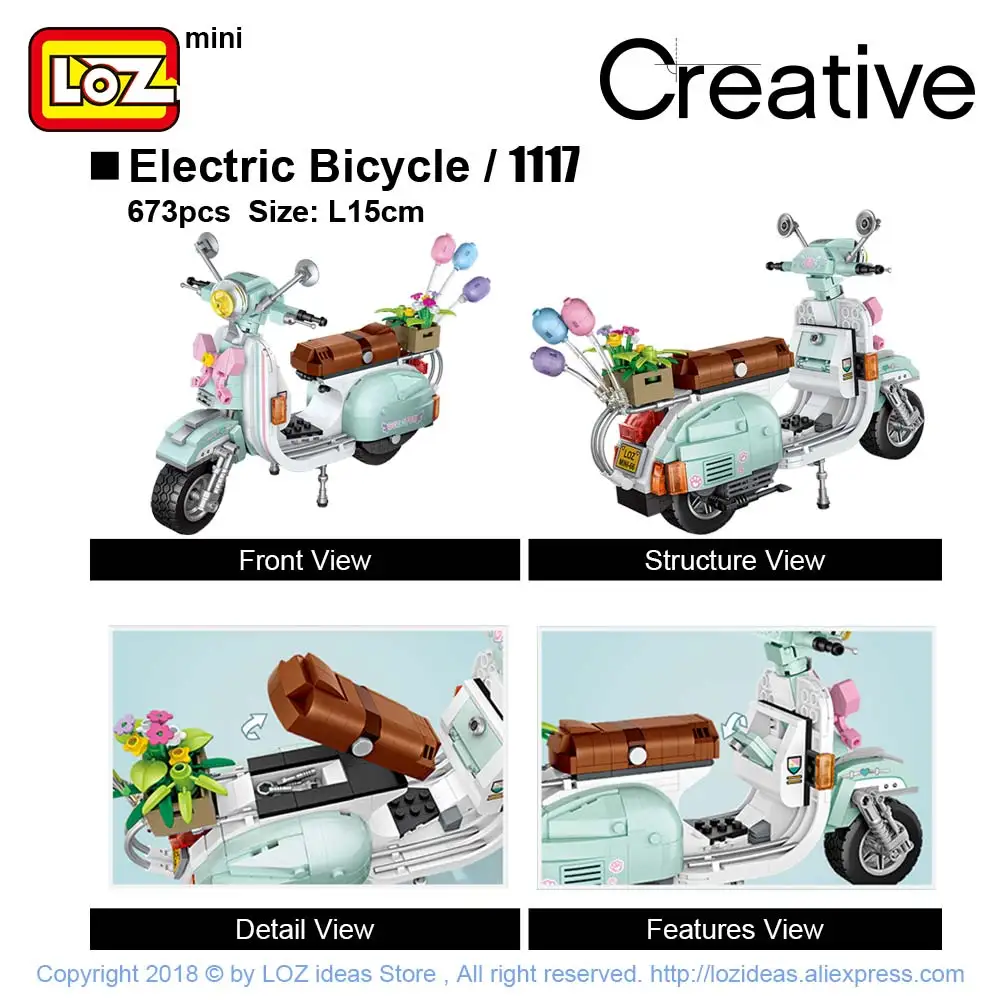 Comprar LOZ Technic Mini bloques de construcción Carro de perritos calientes coche vehículo Assemable niños juguetes educativos para niños creador camión de helados