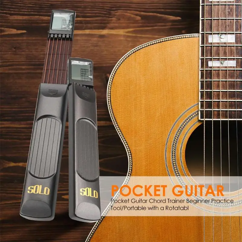 

Portable Pocket Guitar 6 Strings Trainer with Chord Chart Screen Practice Musical instrument guitar parts accessories
