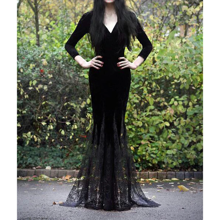

Women's Cosplay Halloween Medieval Vintage Dress Long Sleeve Witch Long Dress Renaissance Gothic Dress Sexy Ladies Dress