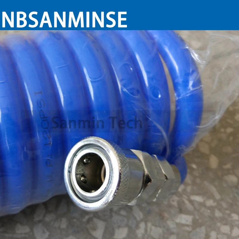 Sanmin Air Compressor Hose Tube 6M / 9M / 12M Length PU Polyurethane PU Air Compressor Hose Tube Compressor Air Tube PU Recoil 