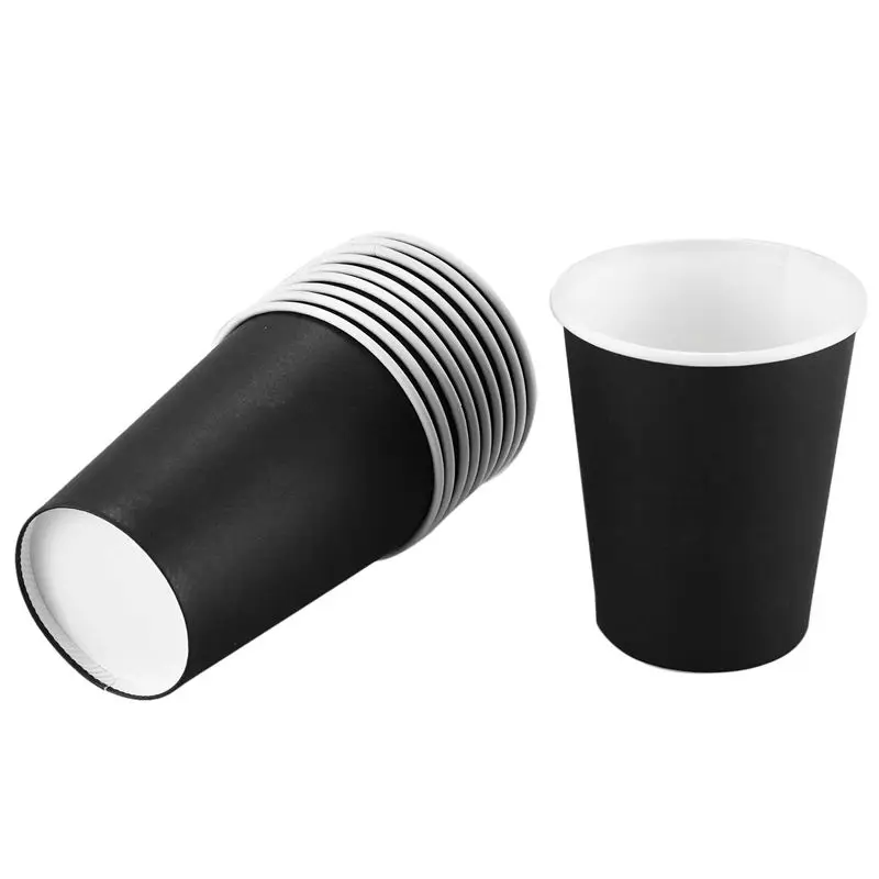 

10PCS Cups Tableware Cups for Home Party Wedding Drinking New Black