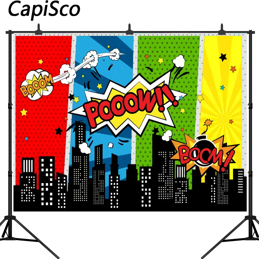 

Capisco супергероя День рождения героев мультфильма "фотографический Фоны Baby Shower фоны для фотосъемки фотосессия Фотостудия