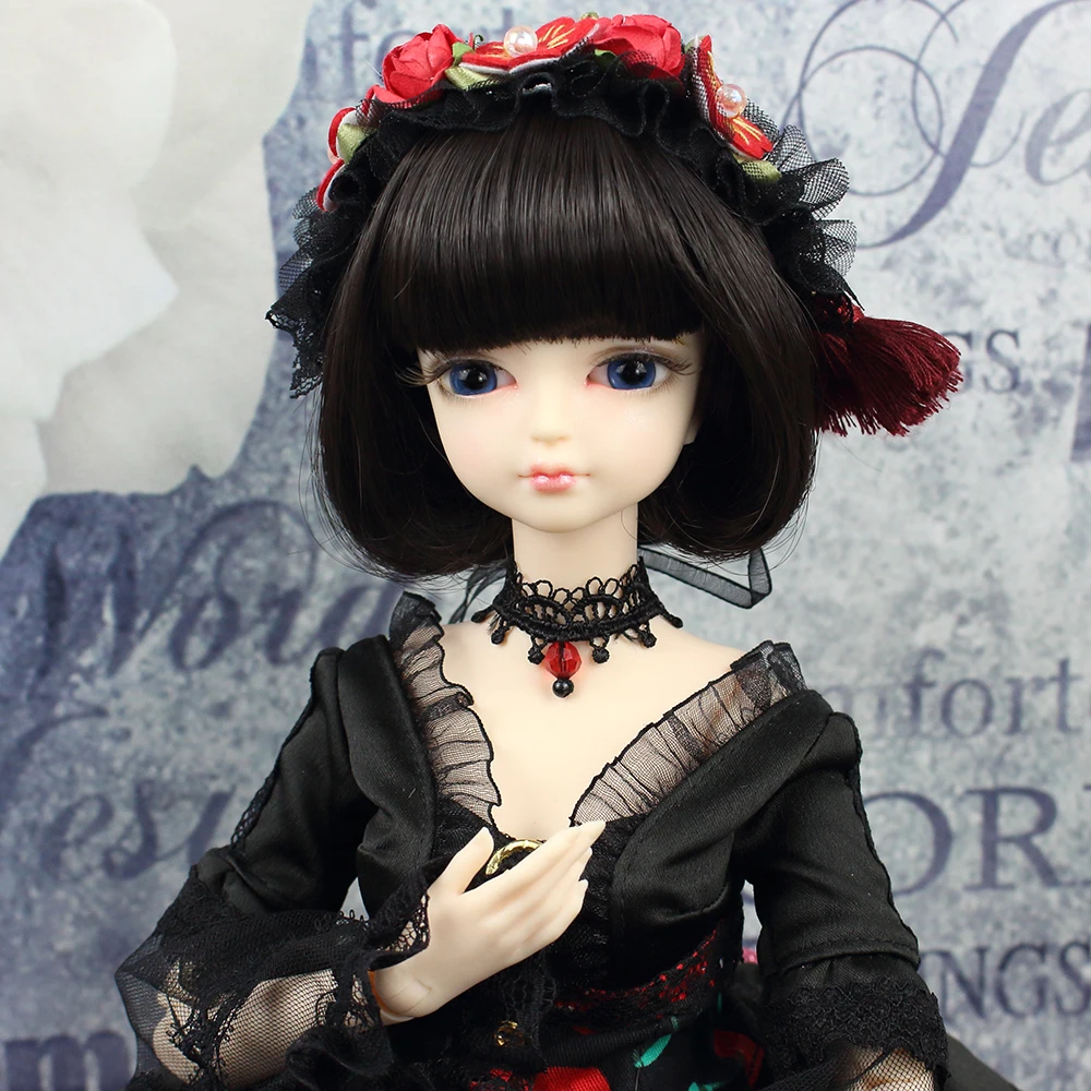 

free shipping forturn days outfits only 1/4 bjd 45cm doll black lace dress leggings belt underwear princess suit clothes