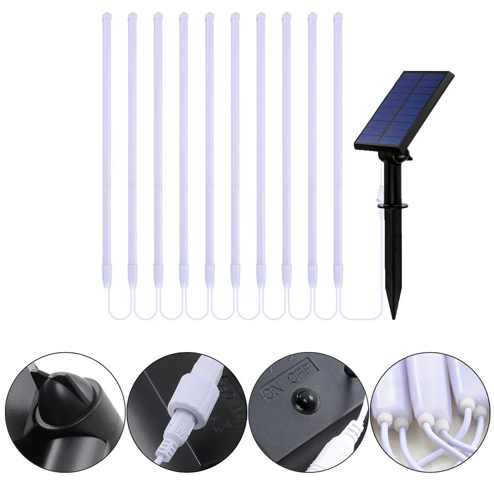 Solar LED Outdoor Lights Meteor Shower Rain Lights Icicle Raindrop Snow