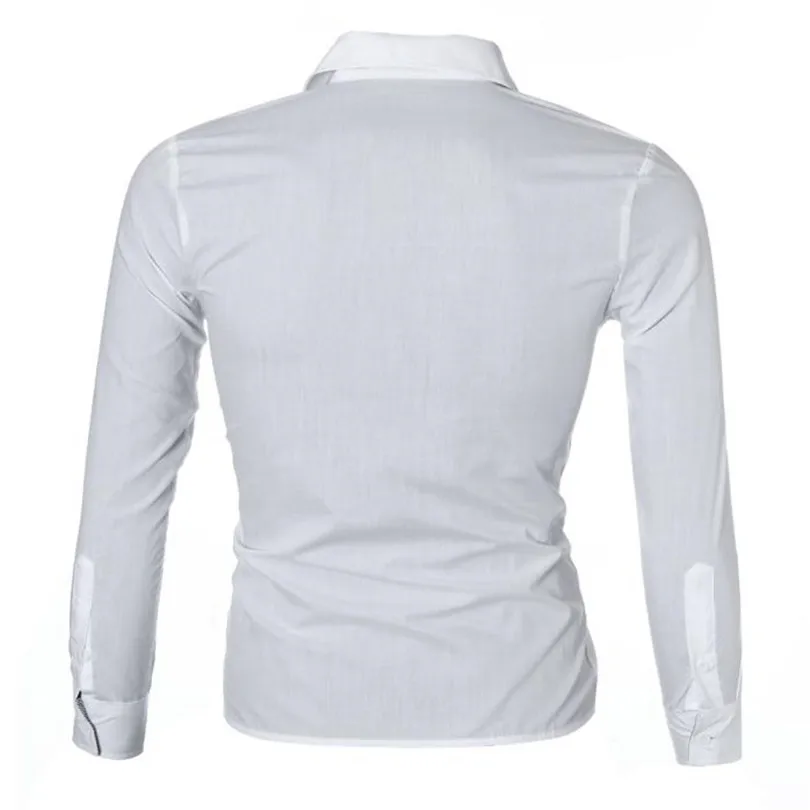 Men Autumn Winter Luxury Brief Casual Fashion Men Shirt Cotton Linen Beach Loose Fit Long Sleeve Business Blouse Tops #4M27 (4)