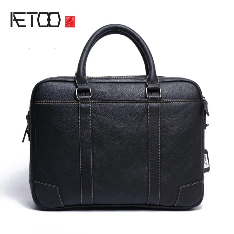 

AETOO The first layer of leather leather men's handbag handbag briefcase men business package men bag hand bag