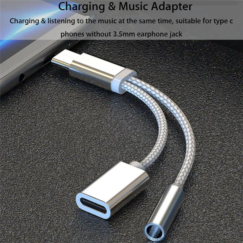 Кабель с разъемом USB типа C для 3 5 мм разъем наушников адаптер подачи внешнего