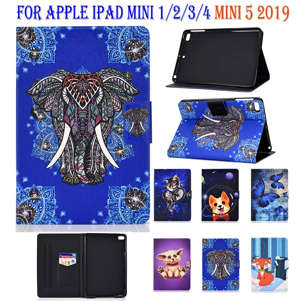 Чехол с отделением для карт Apple ipad mini чехол iPad 1/2/3/4 5 2019 подставка со слоном и
