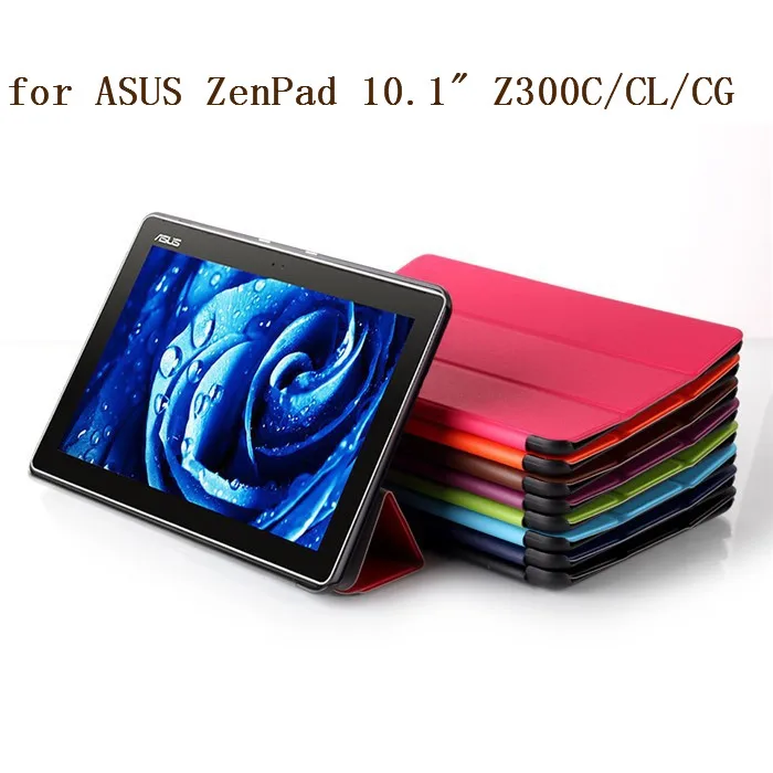 Magnet Leather Cover Stand Case for Asus Zenpad 10 Z300C Z300CL Z300CG Z301 Tablet + Screen Protectors + Stylus