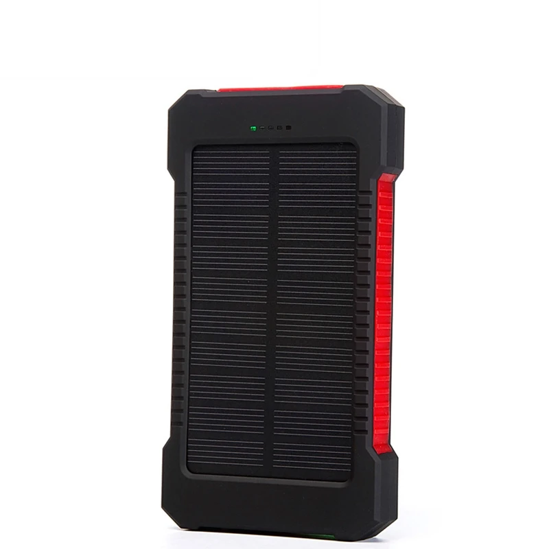 Solar Power Bank Waterproof 10000mAh Charger 2 USB Ports External Powerbank for Smartphone with LED Light | Электроника