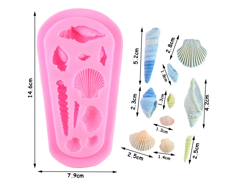Морская Раковина Морская звезда в виде ракушки хвост форма помадка торт конфеты силиконовые формы DIY украшения торта инструменты Мыло Смола глина шоколад формы