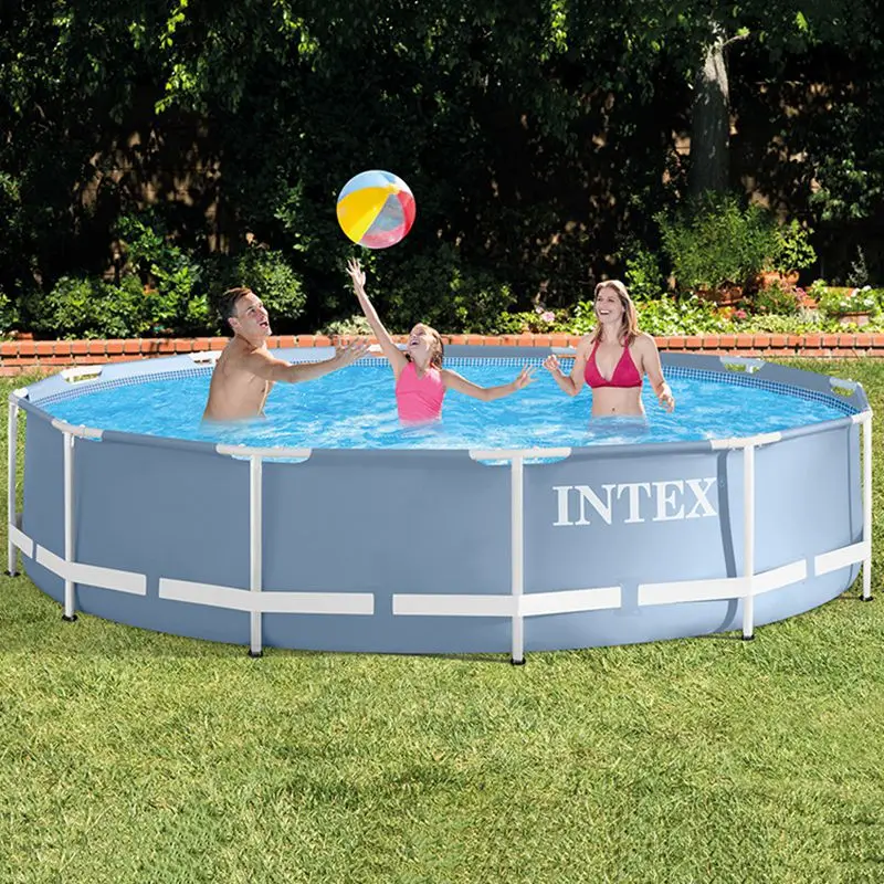 

10ft x 30in Intex Prism Frame Pools Round Shape Metal Steel Frame Swimming pool Family pool Kiddie pool With Filter Pump