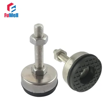 

2pcs Adjustable Foot Cups 43mm/54mm Base Diameter 304Stainless Non-skid Base M8/10/12 Thread Articulated Leveling Foot