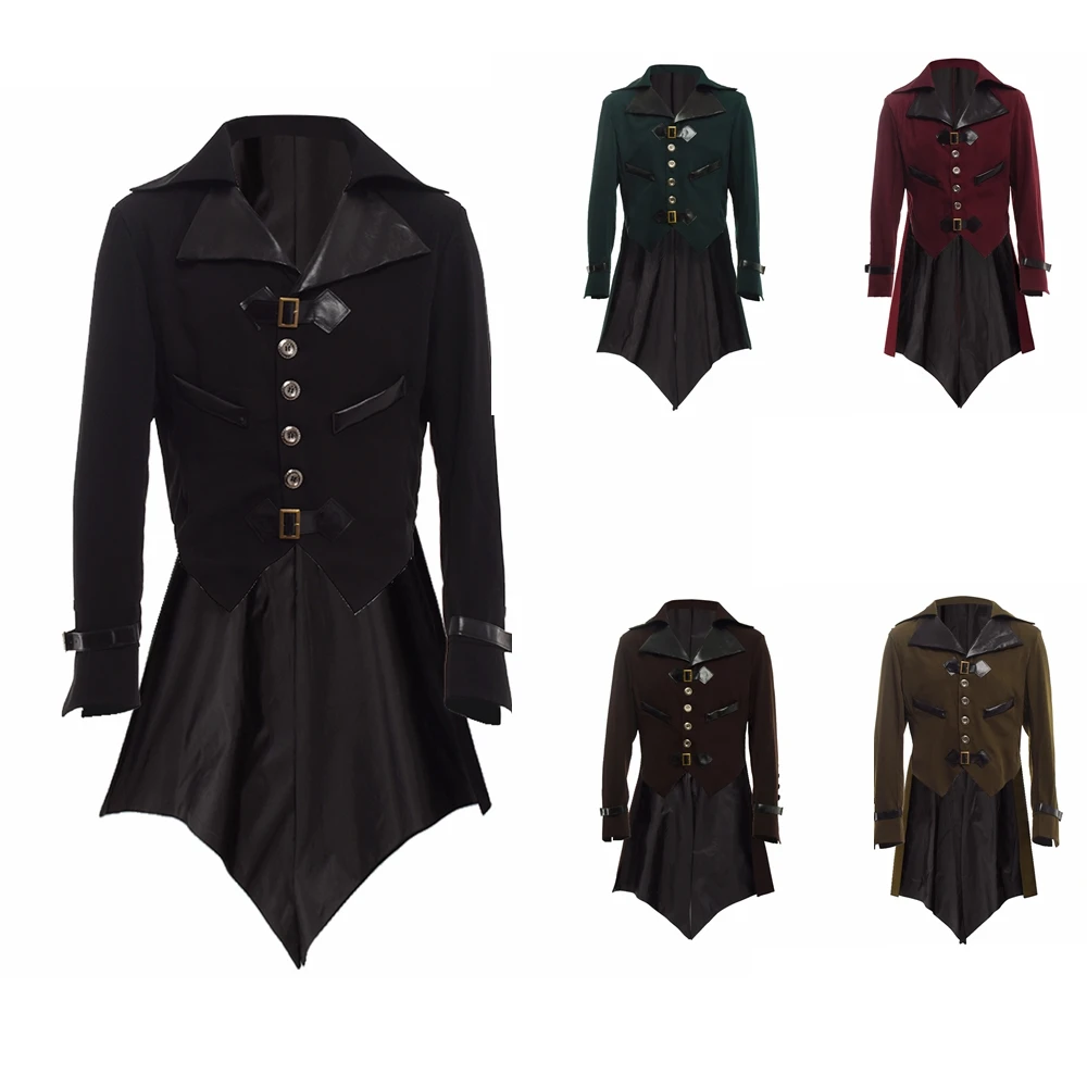 Men Medieval Jacket Retro Vintage Middle Ages Prince Steampunk Aviator