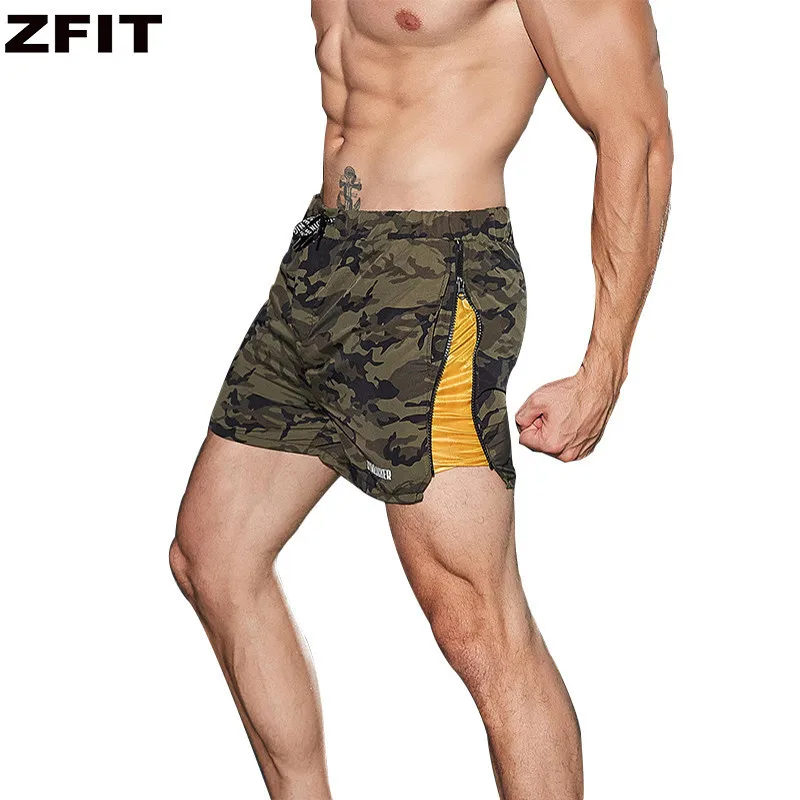 Мужские спортивные шорты ZFIT быстросохнущие на молнии для бодибилдинга фитнеса
