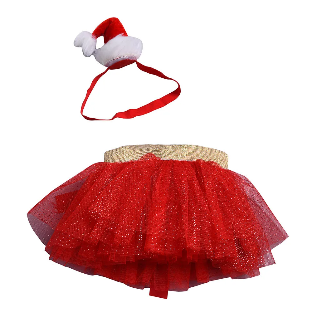 

Girls Kids Toddler Christmas Tutu Skirt set Party Dance Ballet Baby Costume Skirt+Bow Hairpin Set princess Girl clothes 35#