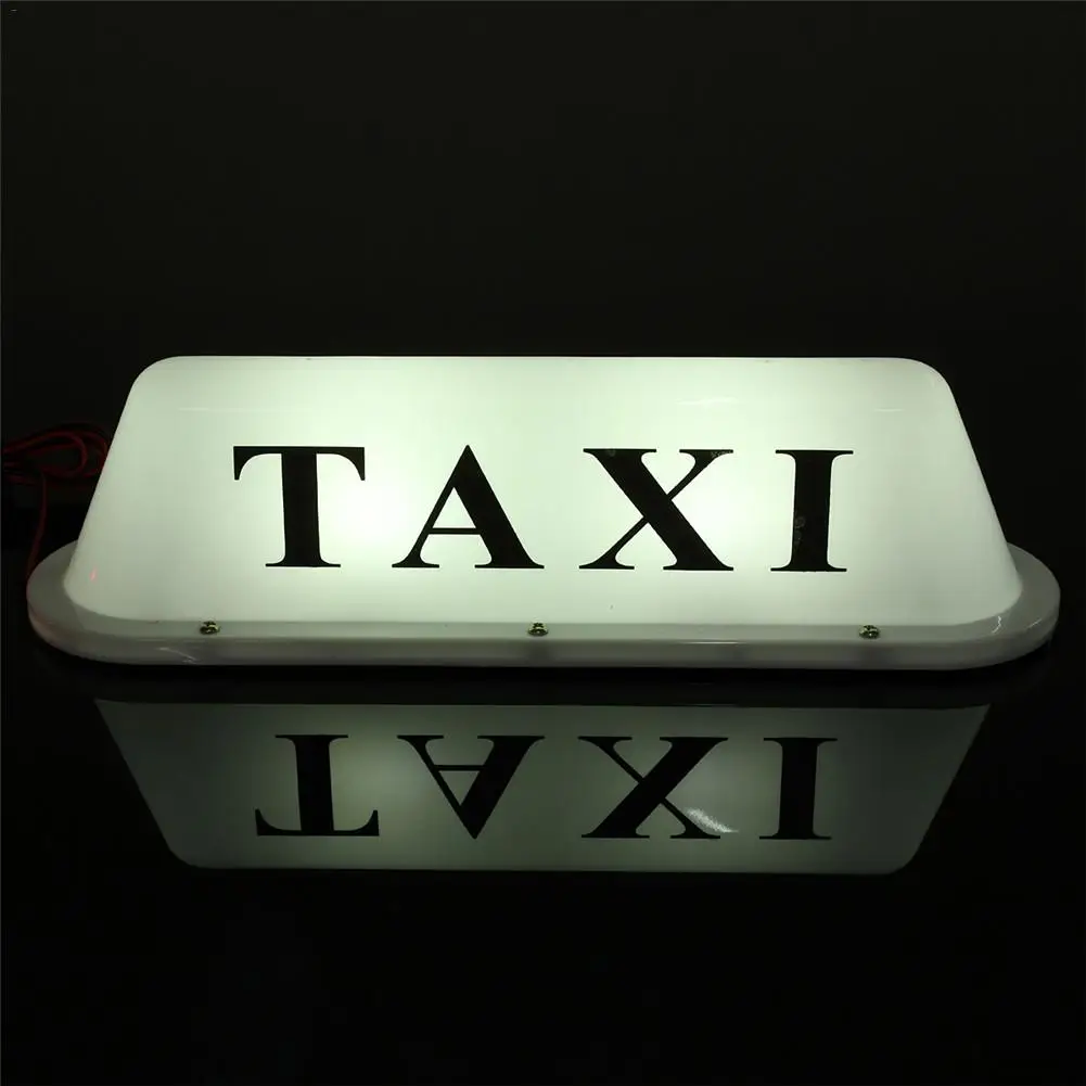 

12V White Waterproof Sun-proof Anti-dust Taxi Magnetic Base Roof Top Cab LED Sign Light Lamp