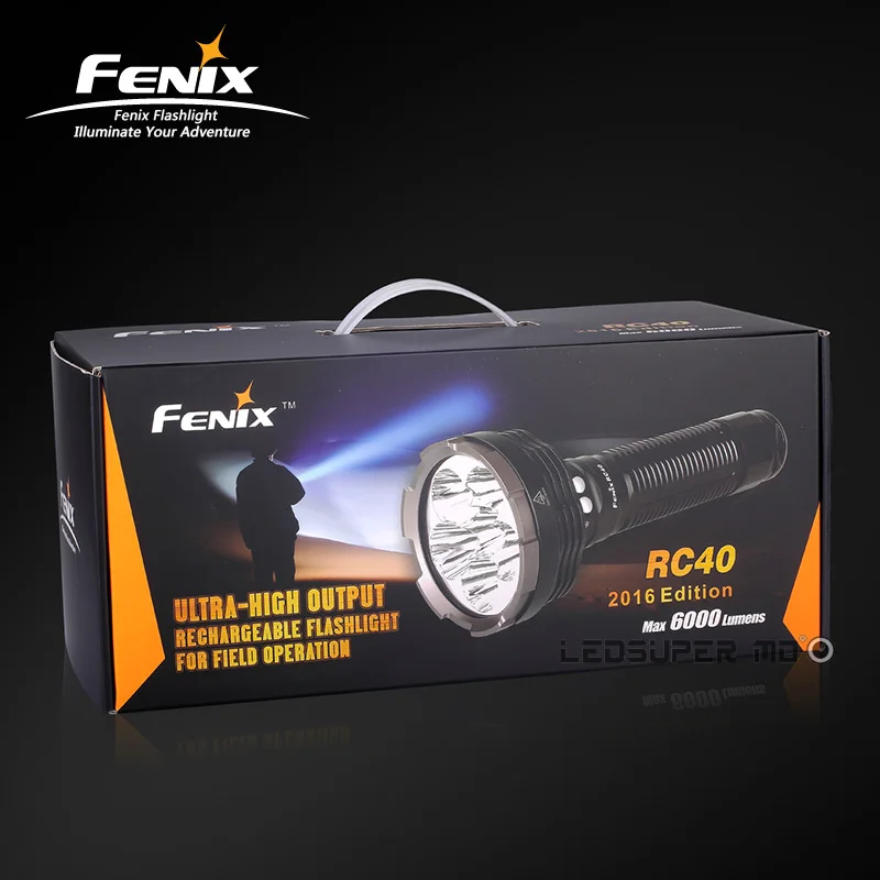 6000 Lumens Ultra-high Output Fenix RC40 Handheld Searchlight / U2 LED Flashlight with 7800 mAh Li-ion Battery