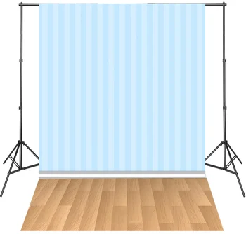 

LIFE MAGIC BOX Seamless Washable Blue Striped Wallpaper Backdrop Portable Photo Background for Studio