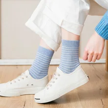 Хлопковые женские носки, длинные модные короткие японские носки для девушек, 1 пара