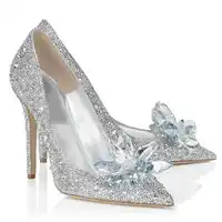 2018 Women High Heels Wedding Shoes Crystal Cinderella Stiletto Shoes Rhinestone Platform Pumps