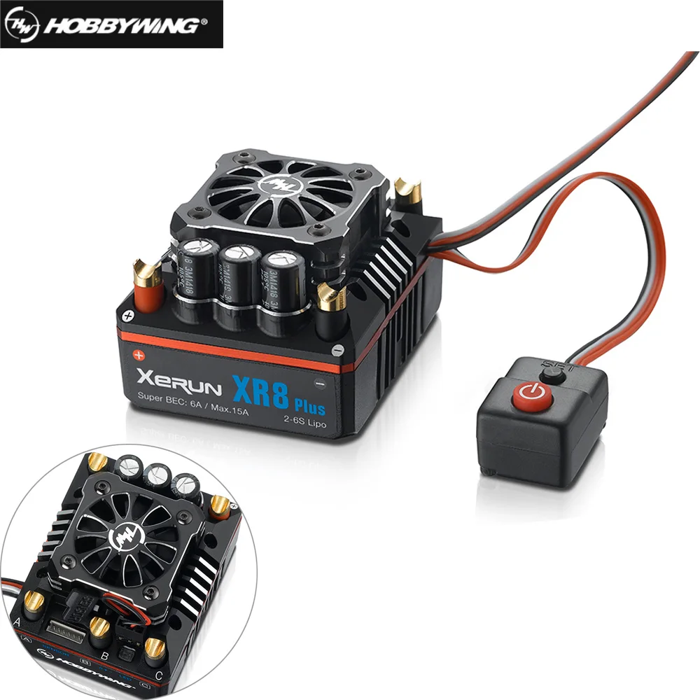 

GenuineHobbywing XERUN XR8 Plus 150A Sensor RC ESC Speed Controller For 1:8 Buggy Competition Losi Hongnor COD