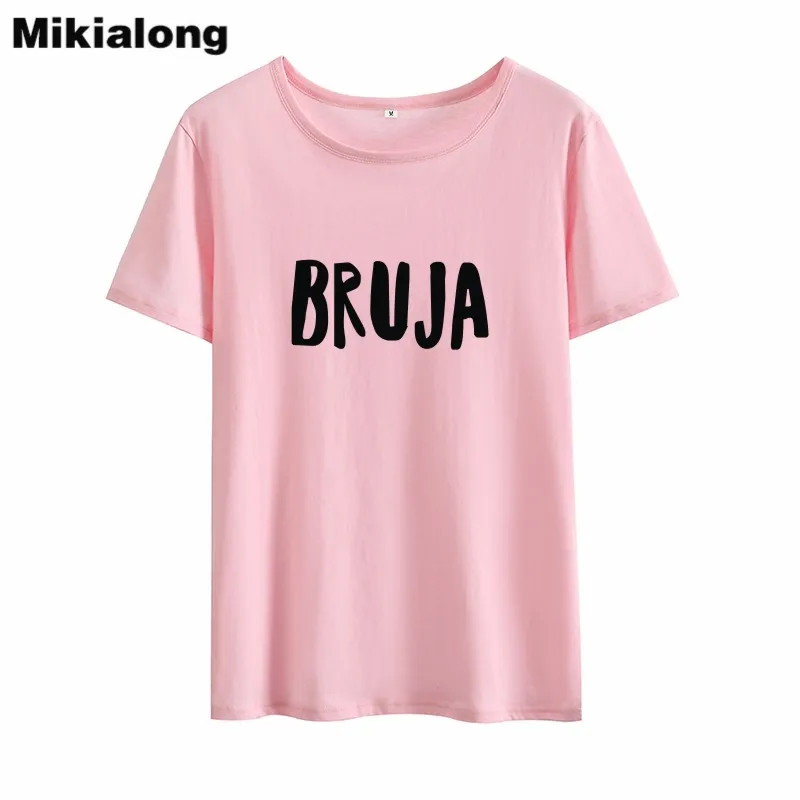 Mrs win BRUJA Witch футболки женские 2018 летние Tumblr Новинка однотонная женская футболка