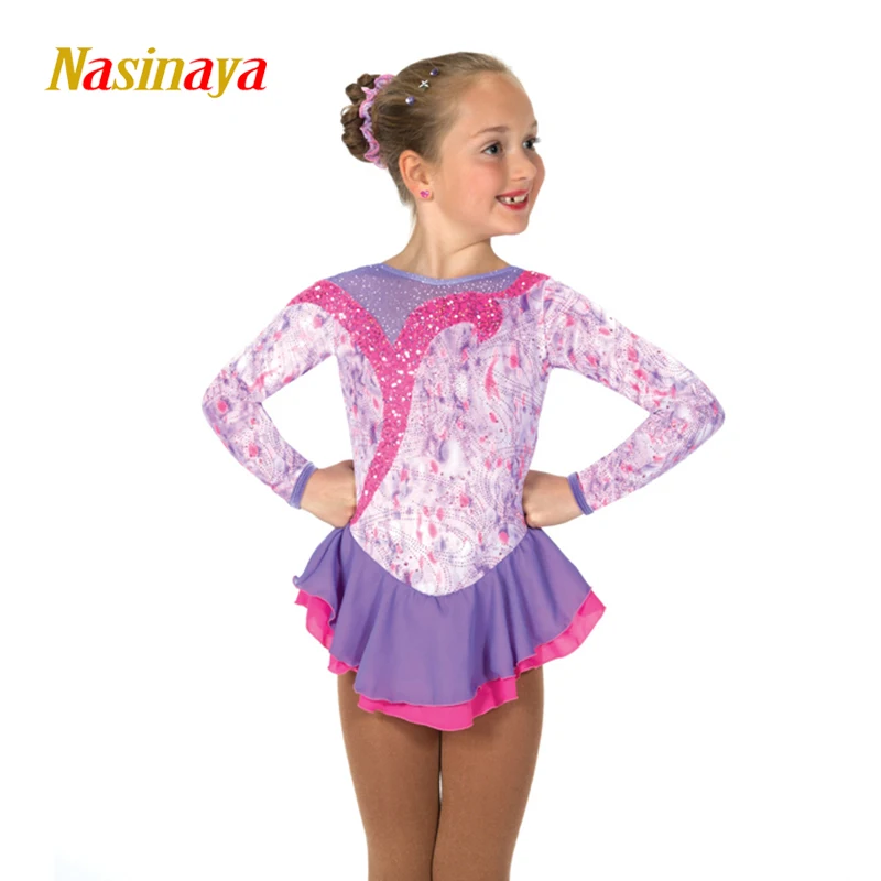 

Nasinaya Figure Skating Dress Customized Competition Ice Skating Skirt for Girl Women Kids Patinaje Gymnastics Performance 302
