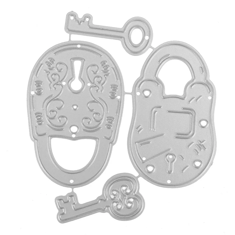 

Lock Key Set Metal Cutting Dies Stencils for DIY Scrapbooking Decorative Crafts Supplies Embossing Paper Cards NewDiecut